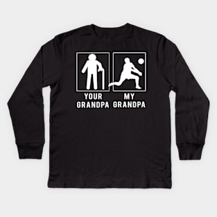 Serve and Spike: 'Volleyball Your Grandpa, My Grandpa' Tee for Grandsons & Granddaughters! Kids Long Sleeve T-Shirt